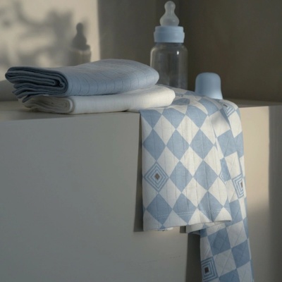 Lodger Swaddler Solid Blue Fogg 70 x 70