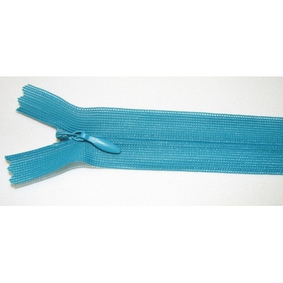Zips krytý nedeliteľný 35cm zeleno tyrkysová