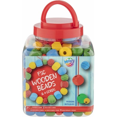 Grafix Dřevěné korálky základní barvy 400G