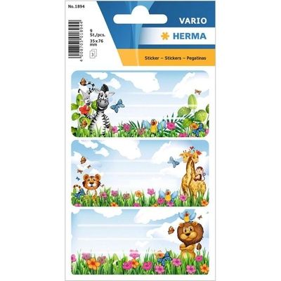 Herma Самозалепващи се етикети Джунгла, ученически, 9 броя (1540100160)