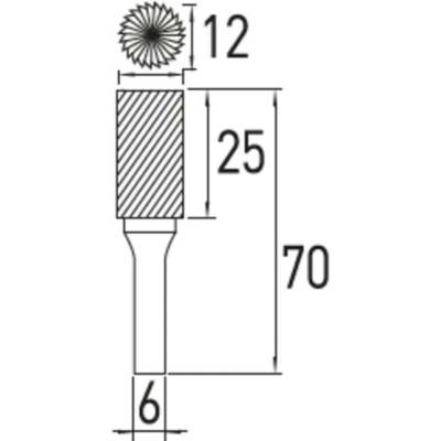 Stopková fréza s B-zuby, 12x25
