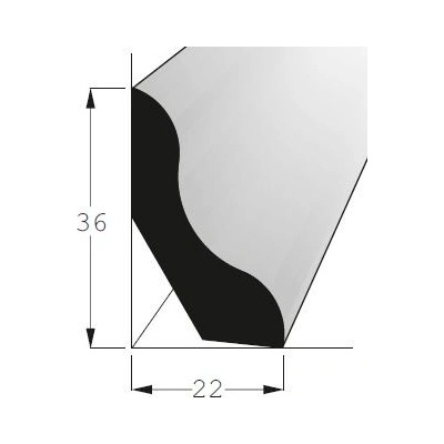 Lišta podlahová borovice 36x22mm, délka 240cm
