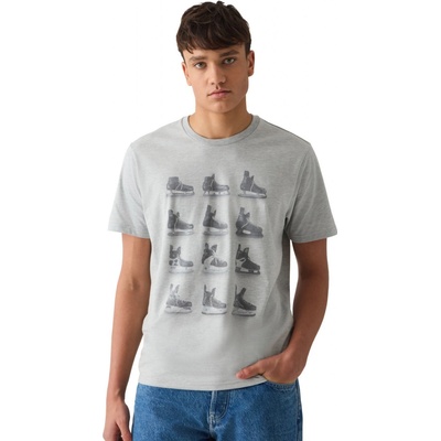 CCM pánská tričko 125 Anniversary Skates Short Sleeve TEE Athletic grey