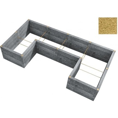 LEIER Durisol Vyvýšený záhon typ U1 230x450x80cm - žlutý