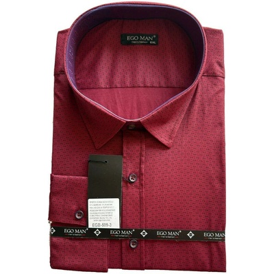 Ego Man pánská košile regular fit EGB-509-3 bordó