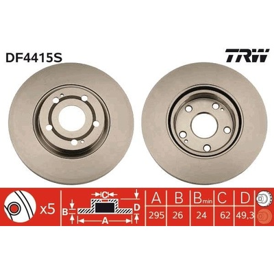 Brzdový kotúč TRW SINGLE DF4415S