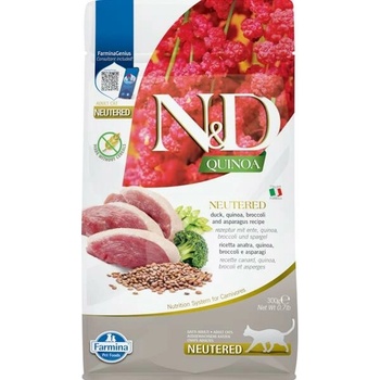 N&D QUINOA Cat GF Duck Broccoli & Asparagus Neutered Adult 300 g