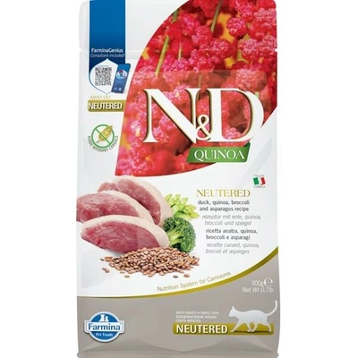N&D QUINOA Cat GF Duck Broccoli & Asparagus Neutered Adult 300 g