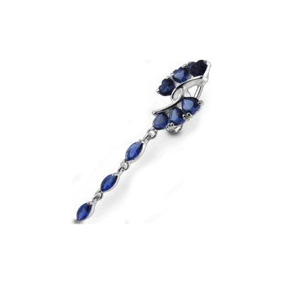 Šperky4U stříbrný piercing do pupíku tmavě modré zirkony BP01251-B