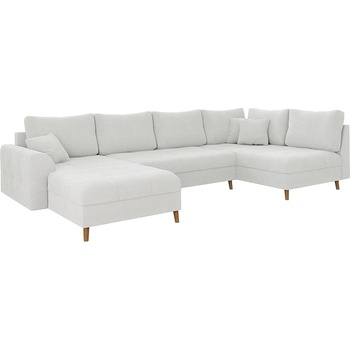 ROPEZ Кремав ъглов диван от плат букле (ляв ъгъл/"U" форма) Ariella - Ropez (Ariella Narożnik U - Lewa OT tk. Abriamo 04 nogi natura)