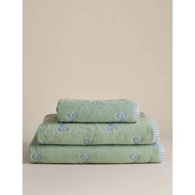 Marks & Spencer Хавлия от чист памук с панделка Marks & Spencer зелена Marks & Spencer | Zelen | Home | BATH