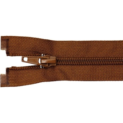 Pro Háčkování Spirálový zip dělitelný 70 cm hnědý