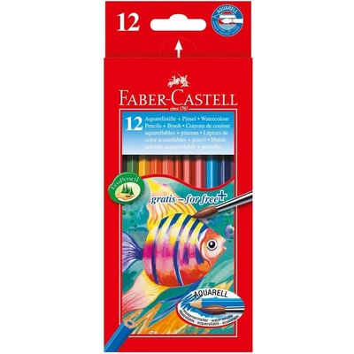 Faber-Castell Цветни моливи, 12 цвята, с включена четка (1015120160)