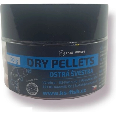 KS-Fish Dry Pellets 50 g ostrá slivka