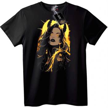 NOONEBRAND Тениска Рогата Богиня - 2XL, Black
