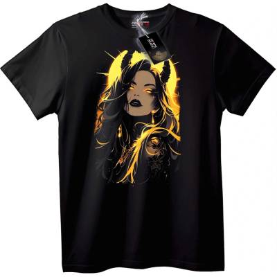NOONEBRAND Тениска Рогата Богиня - 2XL, Black