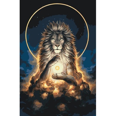 MALUJEŠ Malování podle čísel VE ZNAMENÍ LVA Rozměr 40 x 60 cm Rámování vypnuté plátno na rám