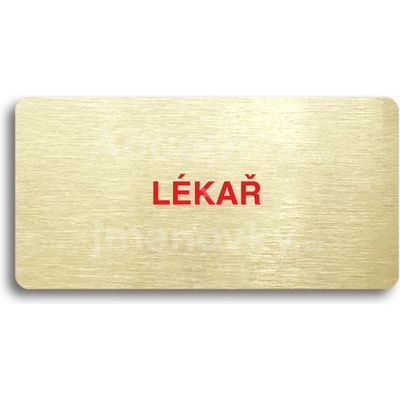ACCEPT Piktogram LÉKAŘ - zlatá tabulka - barevný tisk bez rámečku