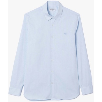 Lacoste Slim-Fit Plaid Poplin Shirt - White