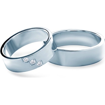 SAVICKI Сватбени халки: бяло злато, плоски. 6 мм