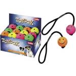 NOBBY Играчка за куче - топка Усмивка от порест каучук с въже, плуваща, 6, 3 см, въже 50 см - nobby Германия - 67244