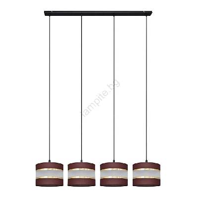Висящ полилей HELEN 4xE27/15W/230V кафяв/черен/златист (HE1257)