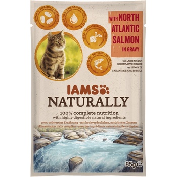 IAMS Cat Naturally with North Atlantic Salmon in Gravy 85 g