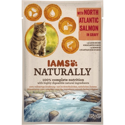 IAMS Cat Naturally with North Atlantic Salmon in Gravy 85 g