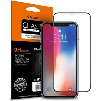 Spigen Протектор от закалено стъкло /Tempered Glass/ за Apple iPhone 11/XR, Spigen FC HD Tempered Glass, черен/прозрачен (064GL25233)