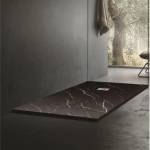 Inter Ceramic Композитно душ корито Inter Ceramic правоъгълно 140x80 см финиш мрамор матово черно (14080MB-2)