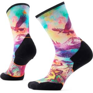 Smartwool Дамски чорапи за бягане Smartwool Women's Trail Run TC Serene Peak Print Crew Running socks - Dusty Teal - размер 38-41 (EU) (207-2026-0112)