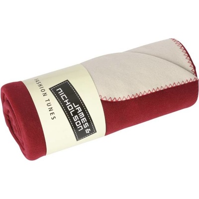 Daiber JN 952/2-vrstvová fleece deka bordeaux/cream 150x170