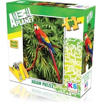 Image 1 of KS Games Animal Planet пъзел 100 части - Папагал - Алена Ара (24x34)