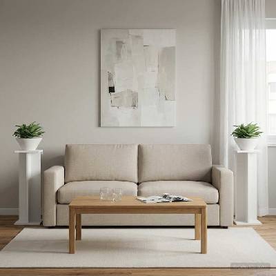 vidaXL Стойка за растения 2 бр. Бяло 25 x 25, 5 x 80, 5 см (899643)