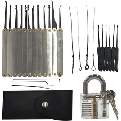 Комплект ножове LockPick 15в1 + 1бр. прозрачна ключалка за обучение (LG-COT-103)