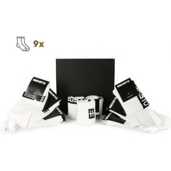 Nedeto Комплект от девет - Nedeto спортни високи бели чорапи Nedeto | Byal | МЪЖЕ | 46-48