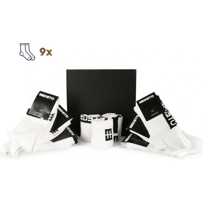 Nedeto Комплект от девет - Nedeto спортни високи бели чорапи Nedeto | Byal | МЪЖЕ | 46-48