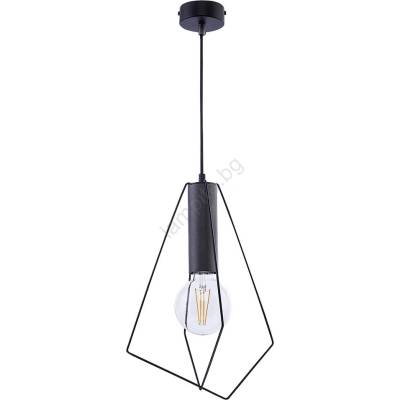 JUPITER 1644 - Полилей на въже KAIR 1xE27/60W/230V черна/графит (10701644)