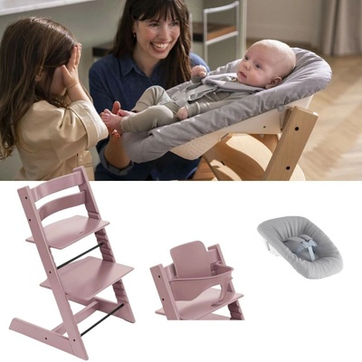 Stokke Tripp Trapp a Baby set Heather Mauve + Newborn set Grey