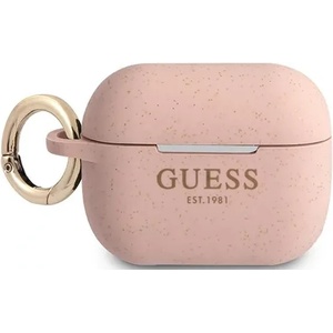 Guess Калъф Guess GUAPSGGEP за AirPods Pro, розов, силиконов с брокат (GUAPSGGEP)