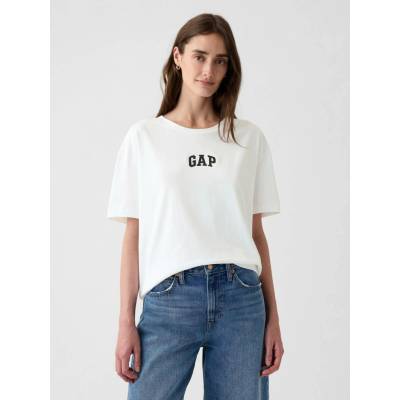 GAP Bavlněné tričko s logem Bílá