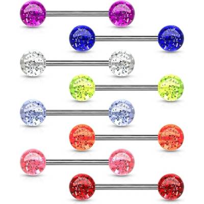 Šperky4U piercing do jazyka akrylát PJ01148-G