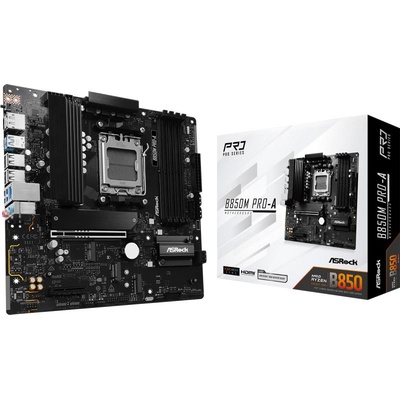 ASRock B850M Pro-A дънна платка, AM5 mATX HDMI/DP DDR5 - AMD Sockel AM5 (Ryzen Zen4) - Micro/Mini/Flex-ATX (90-MXBR8-A0UAYZ)