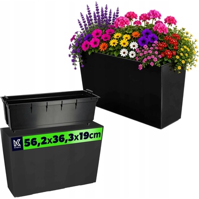 Kadax Květináč 56 x 19 x 36 cm plast černý