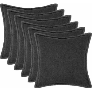 vidaXL Калъфка за възглавница 6 pcs HOUTEN Тъмносиво 80 x 80 cm Букле (921670)