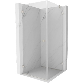 Mexen Lunar-B лява отваряема душ кабина 80 x 80 см, прозрачна, четкан никел - 832-080-080-97-00-L (832-080-080-97-00-L)