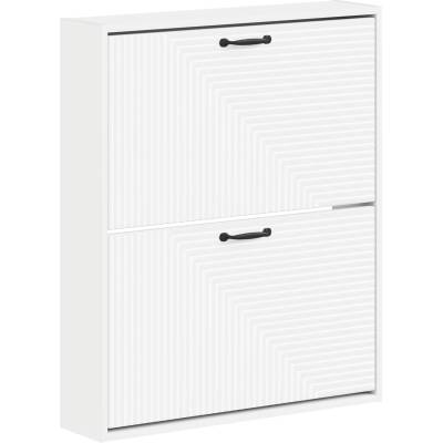 vidaXL Стенно шкафче за обувки HAARLEM 71 x 17 x 86 см Бяло (896855)