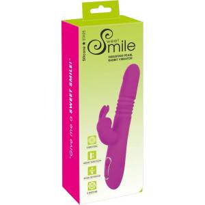Sweet Smile Smile - вибратор за жени с клиторен стимулатор и тласкаща ротация - розов