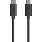 Hama Кабел за зареждане usb-c - usb-c, 60 w, 1.2 м, черен (86446) - caretech
