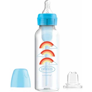 Dr. Brown's Преходно шише Dr. Brown's - Options+, Narrow, 250 ml, Синьо с дъги (72239309599) - baby